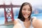 Selfie girl on San Francisco Golden bridge travel