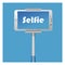 Selfie Icon with smart phone end monopod