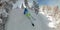 SELFIE: Man skiing through a wintry forest in the backcountry of Deer Valley.