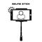 Selfie monopod stick symbol with smartphone with flash and man s