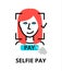 Selfie pay icon, for graphic and web design