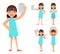 Selfie Photo Portrait Cute Young Girl Geek Hipster Smartphone Casual Lifestyle Character Icons Cartoon Flat Design