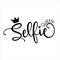 Selfie queen-calligraphy with crown.