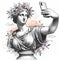 Selfie-Taking Roman Statue of Athena, Perfect Feminine Bust