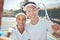 Selfie, tennis and friends with a man and woman taking a photograph on a sports court after a game or match. Training