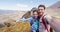 Selfie video - Young Couple Hiking Taking Selfie At Tongariro Alpine Crossing