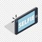 Selfie word on a smartphone isometric icon