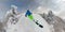 SELFIE: Young freeride skier carves down an ungroomed slope in Park City, Utah.