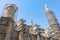 Selimiye Mosque, Nicosia, reconstruction or restoration. Scaffolding around an ancient mosque in Cyprus