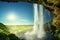 Seljalandfoss waterfall in summer time