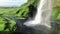 Seljalandsfoss Waterfalls in summer season, Iceland