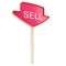 Sell banner plate on a stick isolated