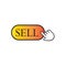 Sell click icon vector button in flat sign symbols logo illustration isolated on white background. Design for selling goods