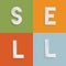`SELL` four-letter-word for websites, illustration, vector