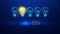 Sell your idea bulbs electric and a light as a concept of the new business ideas blue