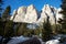 Sella group in the Dolomite mountains in winter