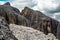 Sella Group mountain peaks in italian UNESCO dolomite, Italy, Trentino