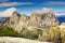 Sella Group mountain seen from Sass Pordoi, Dolomites, Italy