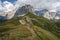 Sella Towers - Torri Del Sella, three towers well known for rock climbers, Dolomites, Italy