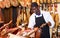 Seller slicing jamon for sale