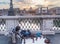 Seller of souvenirs on a bridge Sant`Angelo, Rome