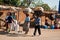 Selling bread in the African market