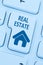 Selling buying real estate home icon online blue computer web