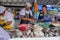 Selling fish in the market. Close-up. Ecuador.