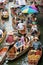 Selling food at the Damnoen Saduak floating market, Bangkok Thailand