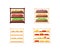 Selling food flat color vector objects set