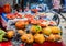 Selling fresh fruits at street market in India