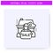 Selling house line icon. Editable illustration