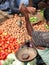 Selling potatoes at the weekly market