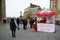 Selling sweet almonds by the parliament house in Stockholm