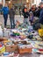 Selling used goods on King\'s Day flea market in Holland