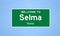 Selma, Texas city limit sign. Town sign from the USA.