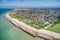 Selsey Bill West Sussex aerial view over south beach