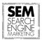 SEM Search Engine Marketing - Internet marketing that involves the promotion of websites by increasing their visibility in search