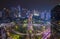 Semanggi bridge with night lights in Jakarta city