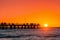 Semaphore jetty with people at sunset