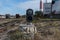 Semaphore shows blue signal on the railway.