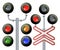 Semaphore signal traffic.Train lights.