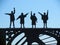 Semaphore silhouettes of the Beatles