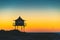 Semaphore surf life saving tower at sunset