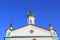 Semenovsky Church cupola on blue sky background