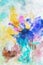 Semi abstract watercolor painting of flower, image for postcard or wall art