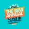 Semi-annual sale, massive discounts advertising poster