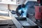 Semi-automatic welding of metal structures in the shop