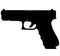 Semi caliber 9 mm Glock 17 Gen 4 - Armes Bastille handgun, pistols for police and army, special forces. Realistic silhouette