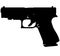 Semi caliber G48 GLOCK 48 Rail Compact 9 mm Luger handgun, pistols for police and army, special forces. Realistic silhouette